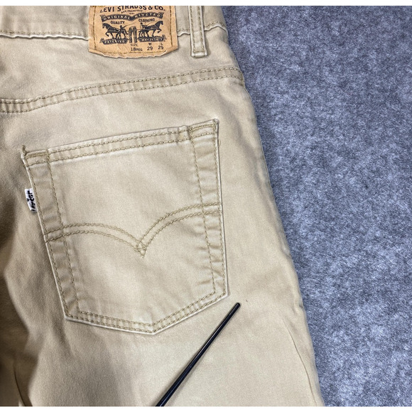 Levi's 511 Jeans Boys 18 Regular 29x29 Khaki Twill Slim Fit Stretch 5 Pocket - Picture 14 of 16